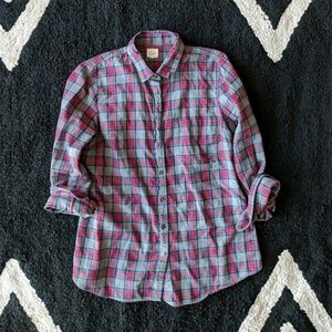 J Crew grey plaid button up shirt